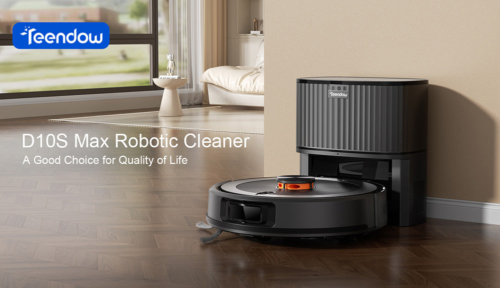 Robotický vysavač a mop Teendow D10S MAX 2 v 1 s automatickým vyprazdňováním, výkonným sacím tlakem 4500 Pa a inteligentním mapováním