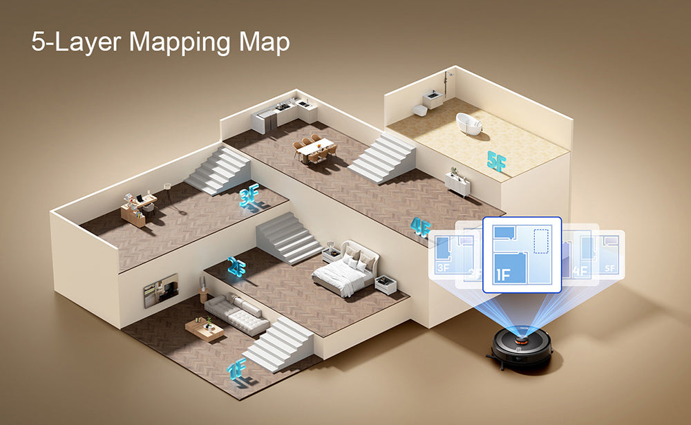 Robotický vysavač a mop Teendow D10S MAX 2 v 1 s automatickým vyprazdňováním, výkonným sacím tlakem 4500 Pa a inteligentním mapováním