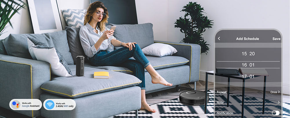 Robotický vysavač a mop Teendow T7S, výkonný sací výkon 2000 Pa, nádrž na vodu o objemu 230 ml, chytrá aplikace a hlasové ovládání, doba provozu 100 minut, samonabíjení, 4 režimy úklidu, obcházení překážek, ideální pro majitele domácích mazlíčků