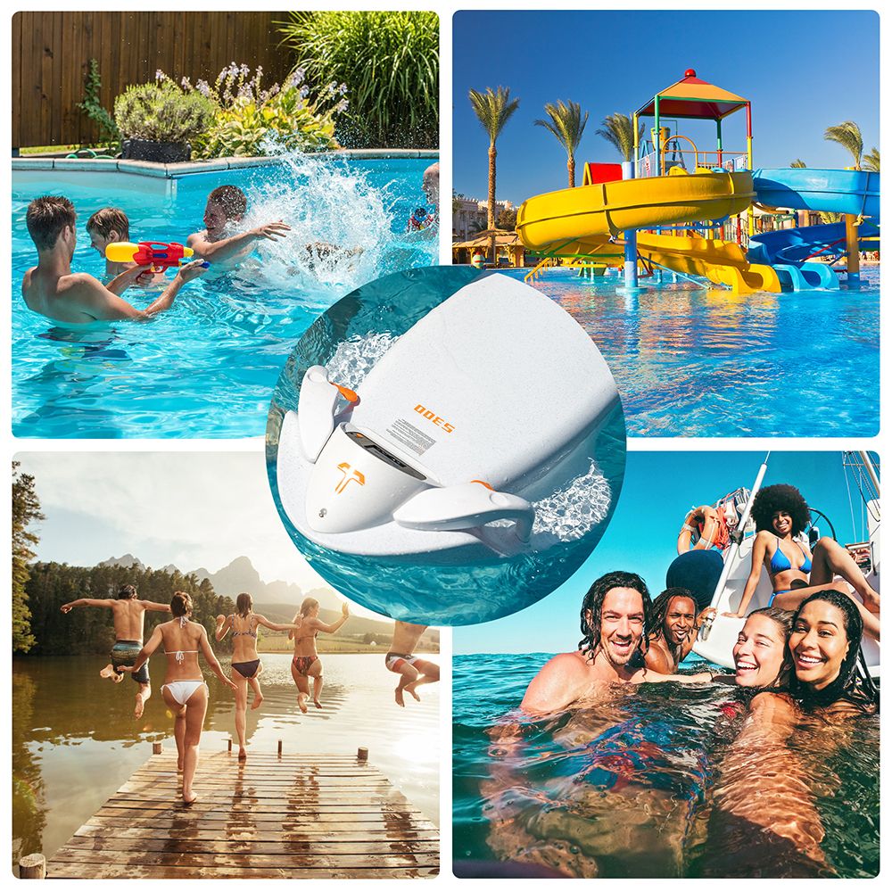 Elektrický surfovací prkno TESMOTO S300, motor 3200 W, dvourychlostní režimy, až 80 minut přehrávání, vodotěsnost IP68