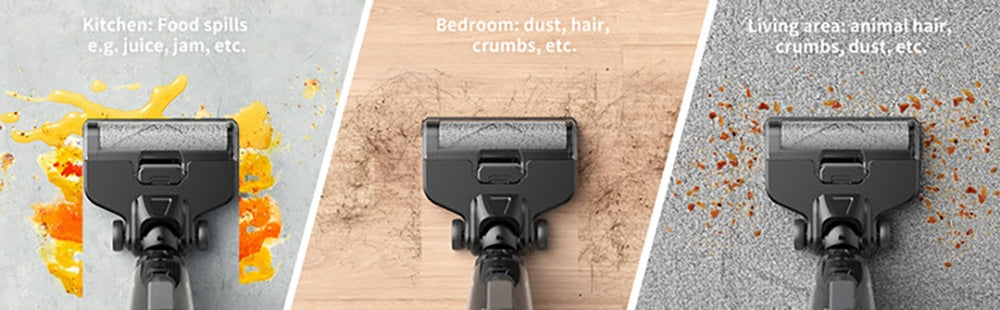 Bezdrátový mokro-suchý vysavač Tesvor R5 Pro, sací výkon 13000 Pa, samočištění, nádržka na vodu 900 ml, inteligentní senzor nečistot, maximální doba provozu 45 minut, baterie 3800 mAh, hlasové ovládání, LED displej