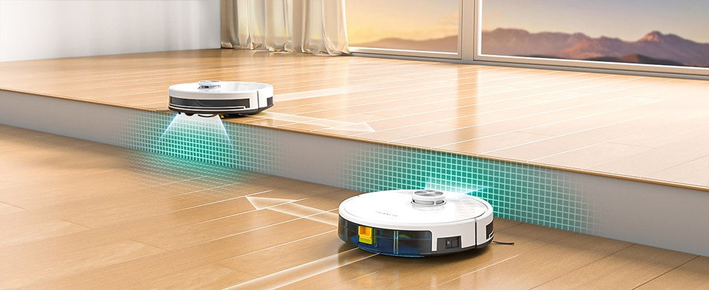 Robotický vysavač Tesvor S7 Pro s funkcí mopu, sací tlak 6000 Pa, laserová navigace, nádoba na prach 600 ml, doba provozu 180 minut, maximální plocha vysávání 150 m², ovládání aplikací / dálkové ovládání - bílý