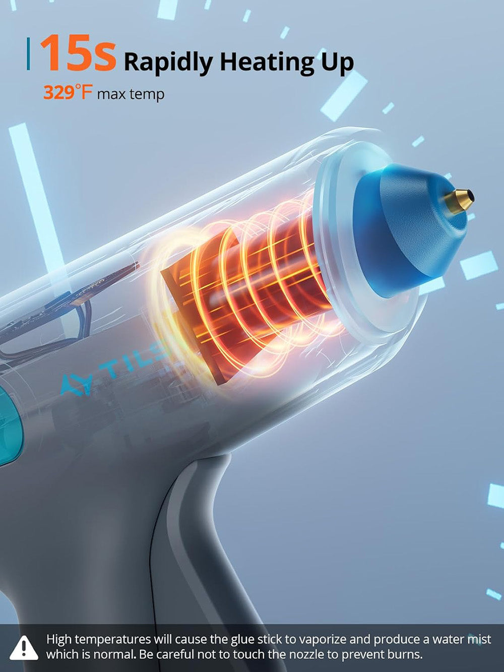 Akumulátorová tavná pistole Tilswall W104 4V, rychlé předehřívání 15 s, dobíjecí USB-C 2200 mAh, inteligentní vypínání