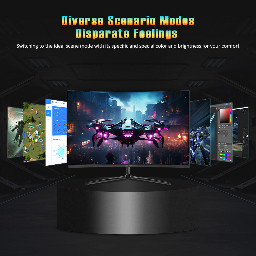 Herní monitory TITAN ARMY C32C1S s úhlopříčkou 31,5 palce, rozlišením 2K a vysokou obnovovací frekvencí 240 Hz