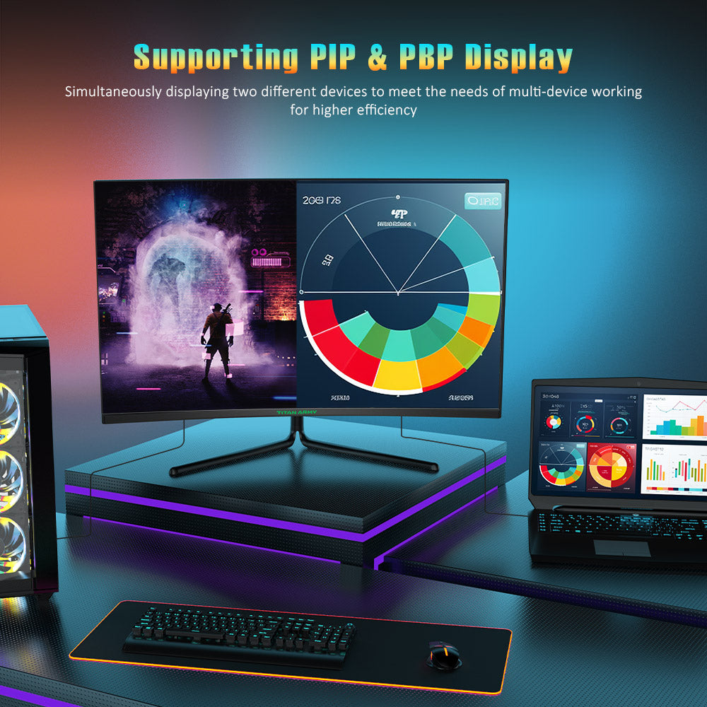 Herní monitory TITAN ARMY C32C1S s úhlopříčkou 31,5 palce, rozlišením 2K a vysokou obnovovací frekvencí 240 Hz