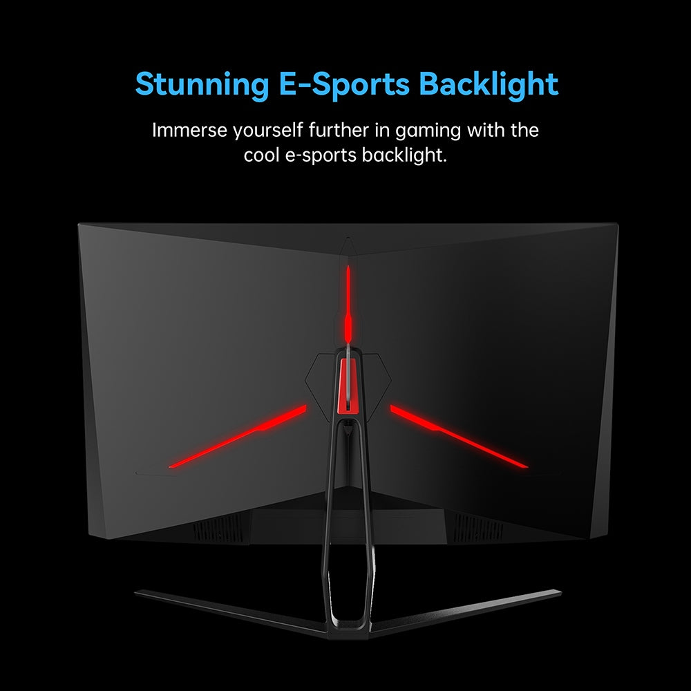 Herní monitor TITAN ARMY N32SQ PLUS se zakřiveným displejem, 31,5palcový panel 1500R 16:9 VA, obnovovací frekvence 144 Hz, rozlišení 2560x1440, 99% pokrytí sRGB, doba odezvy 1 ms MPRT, low-blue, podpora herního režimu FPS/RTS, 2x HDMI 2.0, 2x DP 1.4, 1x audio, nastavení náklonu s montáží na zeď
