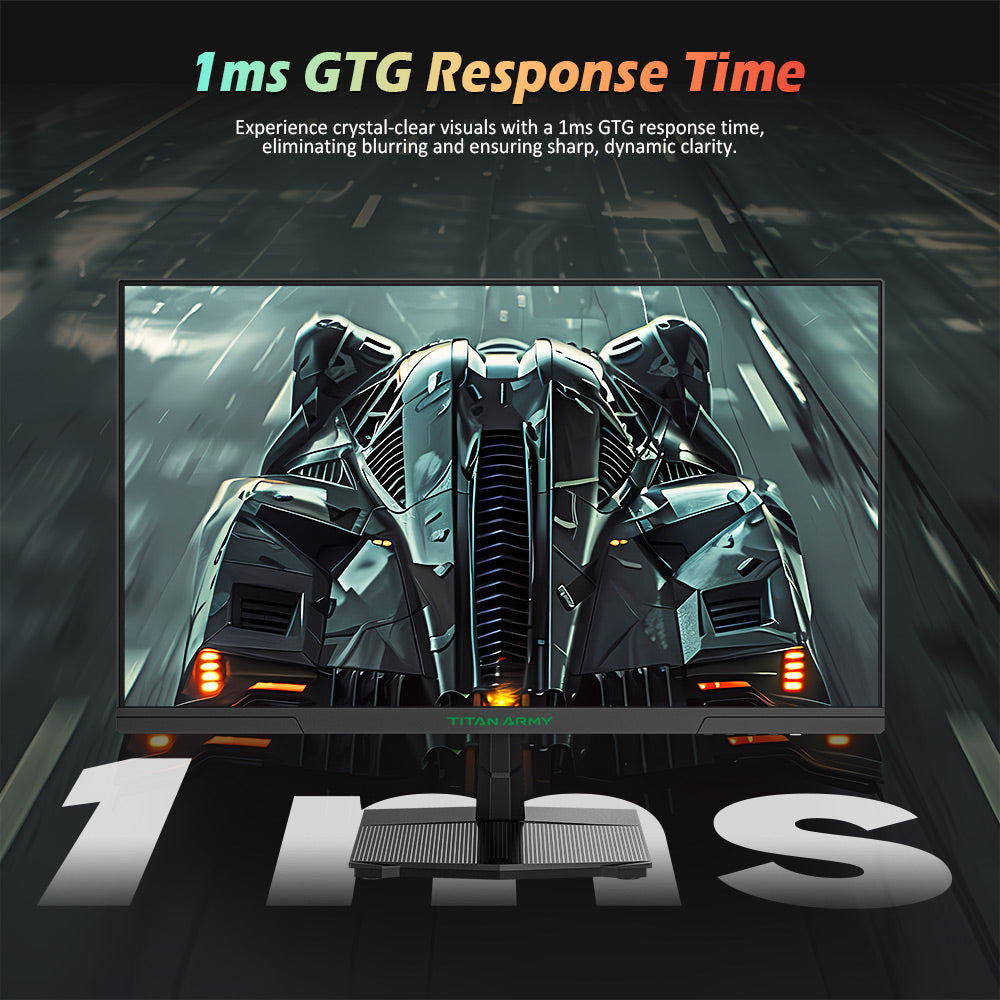 Herní monitor TITAN ARMY P2510G, 24,5" 1920*1080 RYCHLÝ IPS displej, obnovovací frekvence 180 Hz, HDR10, 99 % sRGB, 1 ms GTG, adaptivní synchronizace, dynamické optické rozložení (OD), herní asistent, 8 scénických režimů, hardwarové potlačení modrého světla, nastavitelný náklon, držák VESA, 1*HDMI 2.0, 1*DP 1.4, 1* zvuk