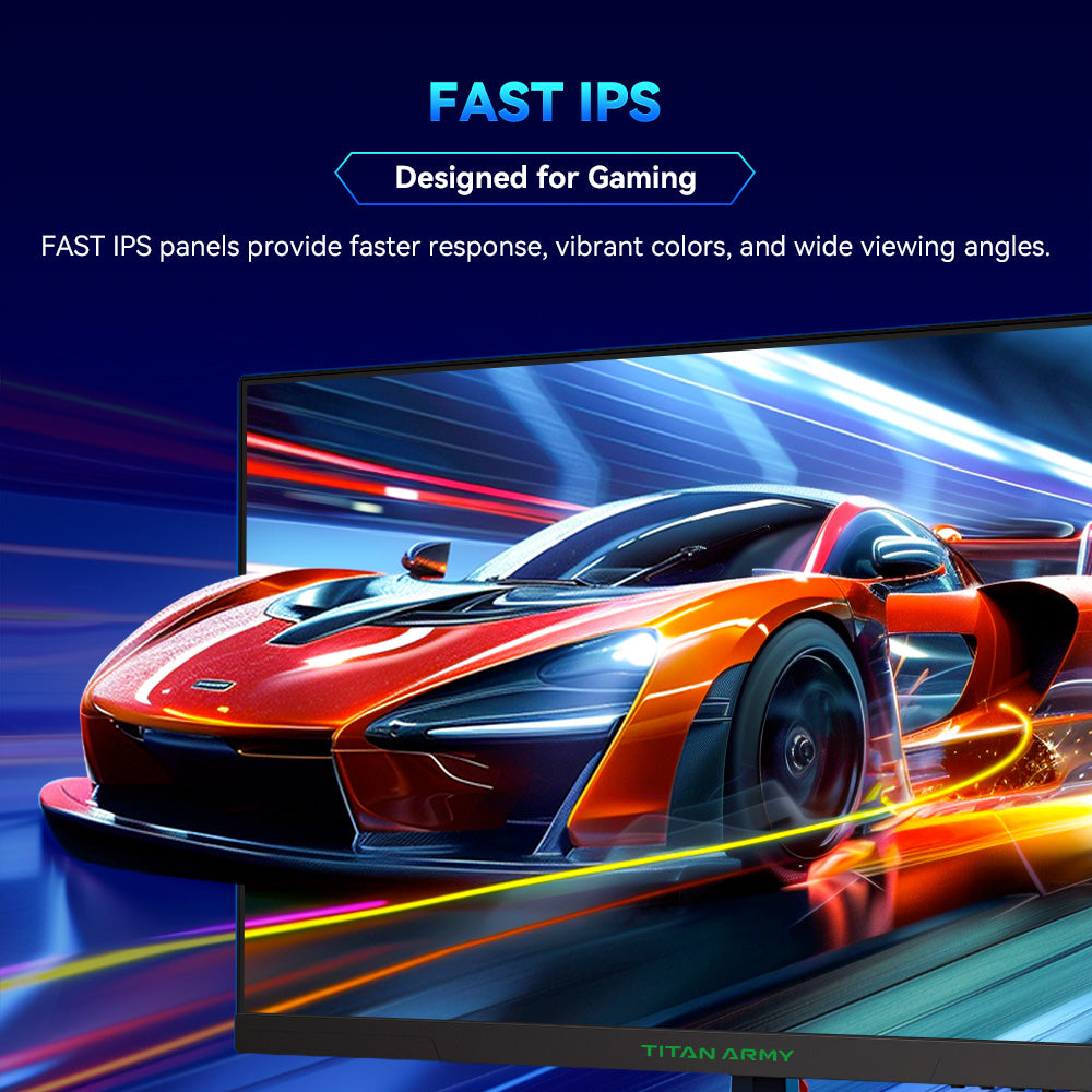 Herní monitor TITAN ARMY P2510S, 24,5" 2560*1440 QHD FAST IPS displej, obnovovací frekvence 240 Hz, 1 ms GTG, 95% DCI-P3, HDR10, Adaptive-Sync, Dynamický OD, režim Game Rush, PIP a PBP displej, všestranné režimy obrazu, Low Blue Light, montáž na zeď VESA
