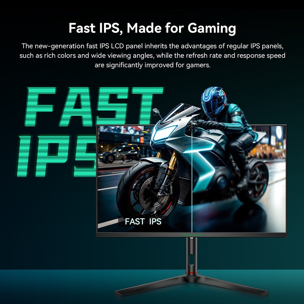 27palcový herní monitor TITAN ARMY P27A2R, rychlý IPS 180Hz Adaptive Sync, 2560*1440 QHD, 1ms GTG, 95% DCI-P3, podpora herního režimu FPS/RTS, Low Blue, 2*HDMI 2.0, 2*DP 1.4, 1*Audio, nastavitelná výška, držák VESA