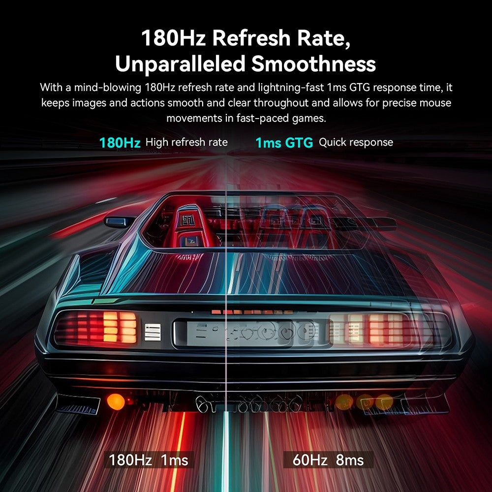 27palcový herní monitor TITAN ARMY P27A2R, rychlý IPS 180Hz Adaptive Sync, 2560*1440 QHD, 1ms GTG, 95% DCI-P3, podpora herního režimu FPS/RTS, Low Blue, 2*HDMI 2.0, 2*DP 1.4, 1*Audio, nastavitelná výška, držák VESA