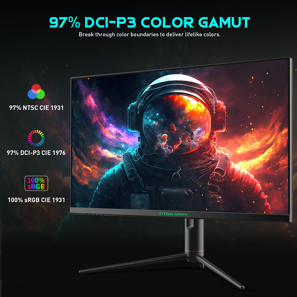Herní monitor TITAN ARMY P32A2S2, 2560 x 1440 QHD FAST IPS panel, obnovovací frekvence 240 Hz, HDR400, 1ms GTG, režim GamePlus, adaptivní synchronizace, rozdělená obrazovka PIP/PBP, 2*HDMI 2.1 2*DP 1.4, podsvícení pro e-sporty, nastavitelný stojan