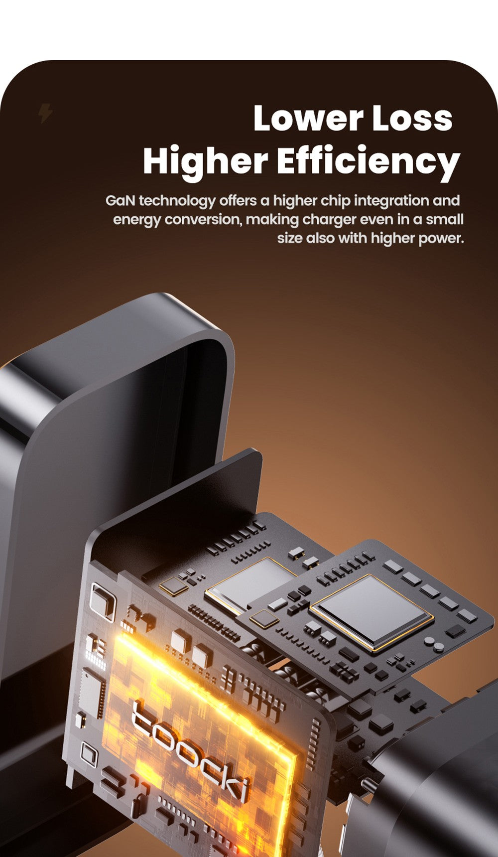 Nabíječka Toocki TCT100-XRB 100W GaN USB, trojitý port PD 3.0, pro iPhone, Huawei, Samsung, tablety a mobilní telefony