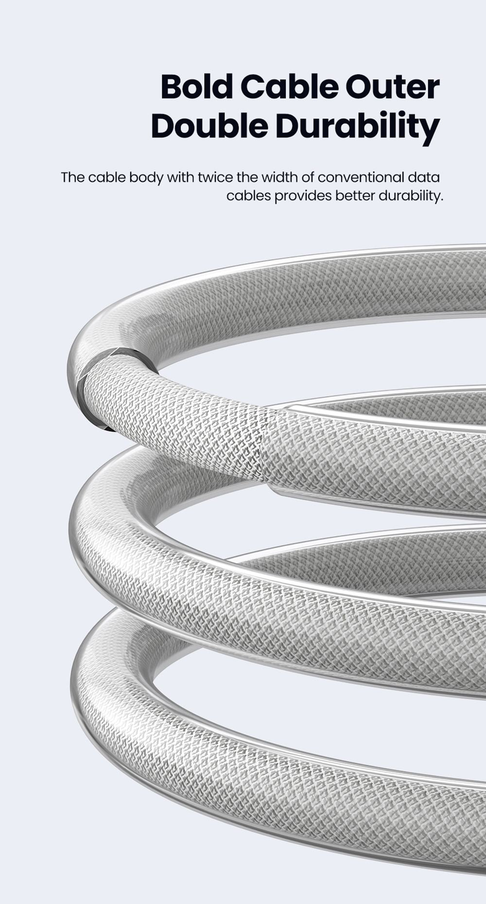 Toocki TXCTT1-ZFZA01 100W rychlonabíjecí kabel, LED displej, opletená zinková slitina, přenos dat 480 Mbps, bílý - 1 m