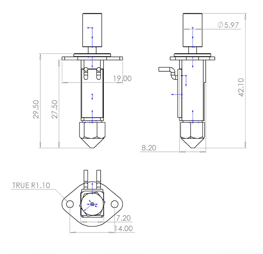 Hotend pro 3D tiskárnu Trianglelab CHCB-OT pro extruder Creality Sprite