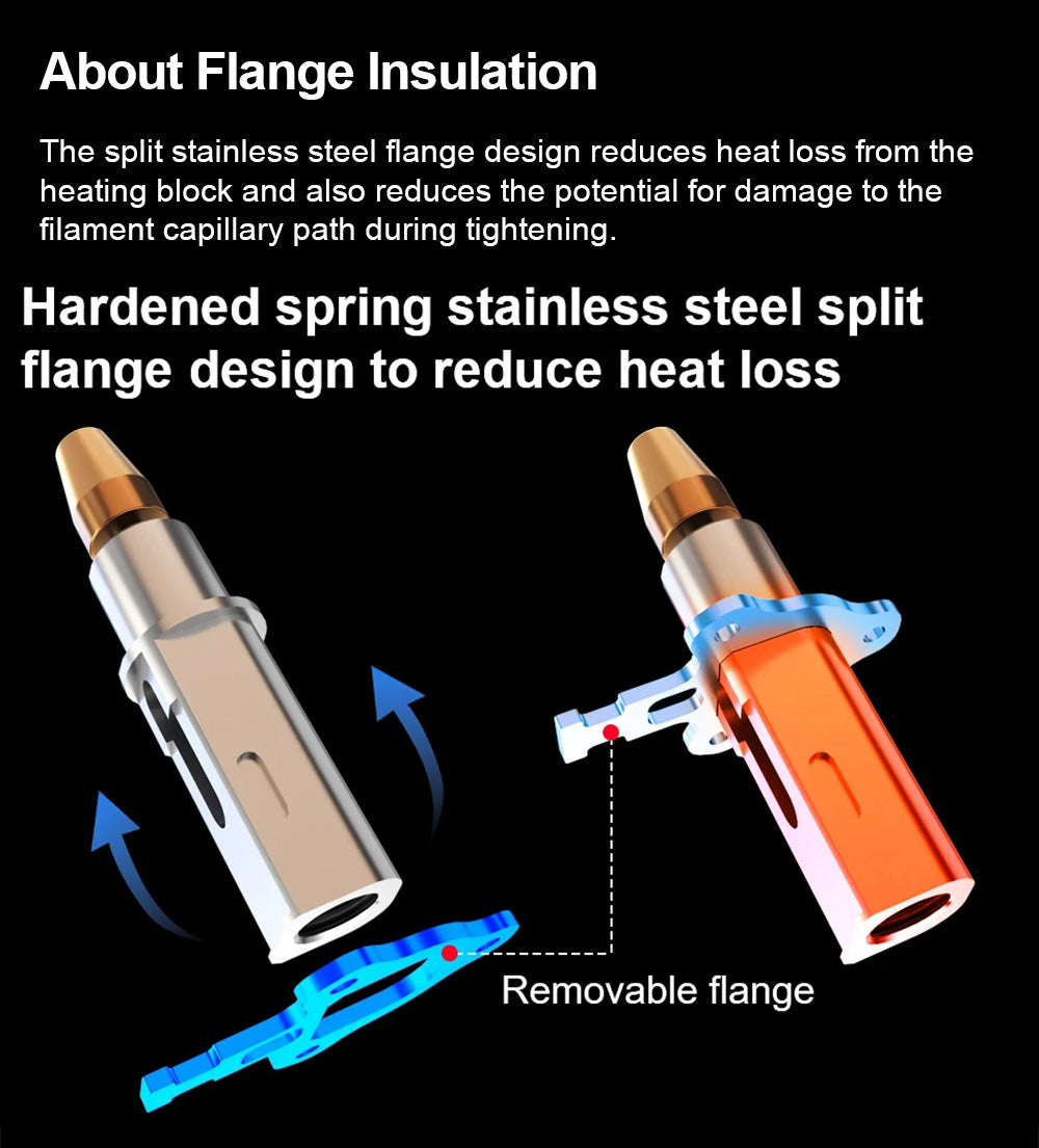 Trianglelab Rapido ACE HF Hotend - termistor PT1000, kompatibilní s Dragon/Rapido, adaptér V6