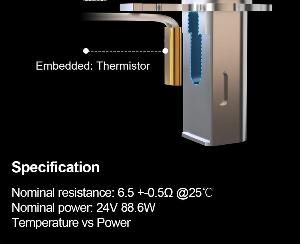 Trianglelab Rapido ACE UHF Hotend - termistor PT1000, kompatibilní s Dragon/Rapido, adaptér V6
