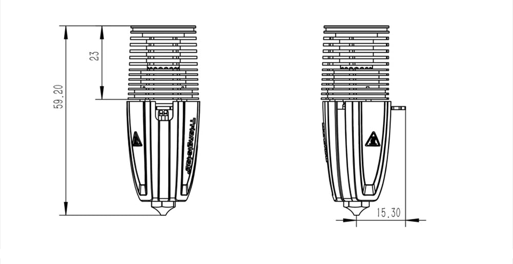 Trianglelab Rapido ACE UHF Hotend - termistor PT1000, kompatibilní s Dragon/Rapido, adaptér V6