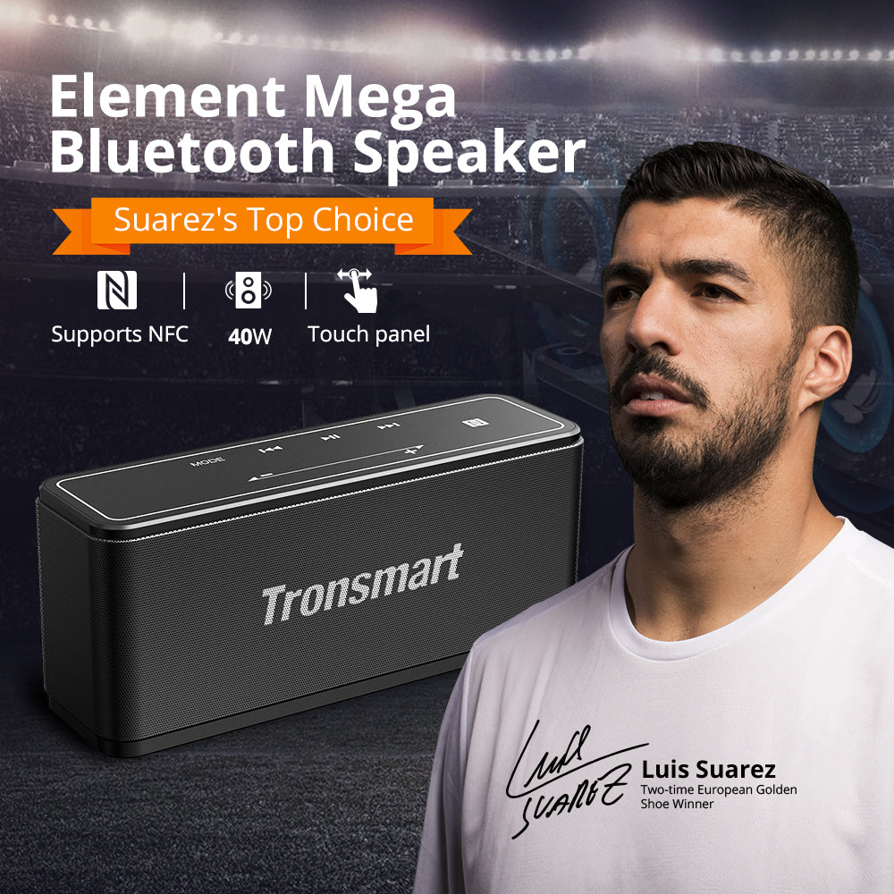 Tronsmart Element Mega SoundPulse™ Bluetooth 5.0 Speaker with Powerful 40W Max Output 3D Digital Sound TWS Intuitive Touch Control  - Black