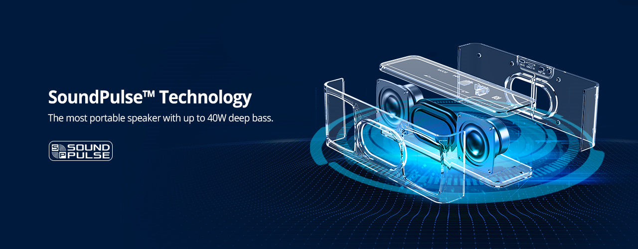 Bluetooth reproduktor Tronsmart Element Mega SoundPulse™ s výkonným maximálním výstupem 40 W, 3D digitálním zvukem, TWS intuitivním dotykovým ovládáním - černý