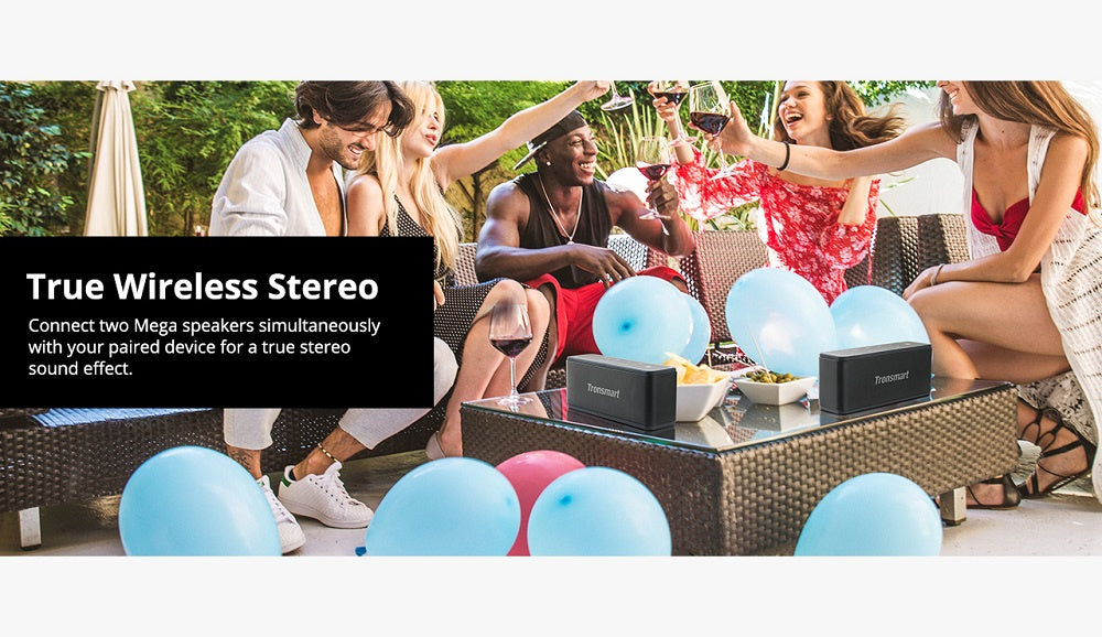 Bluetooth reproduktor Tronsmart Element Mega SoundPulse™ s výkonným maximálním výstupem 40 W, 3D digitálním zvukem, TWS intuitivním dotykovým ovládáním - černý