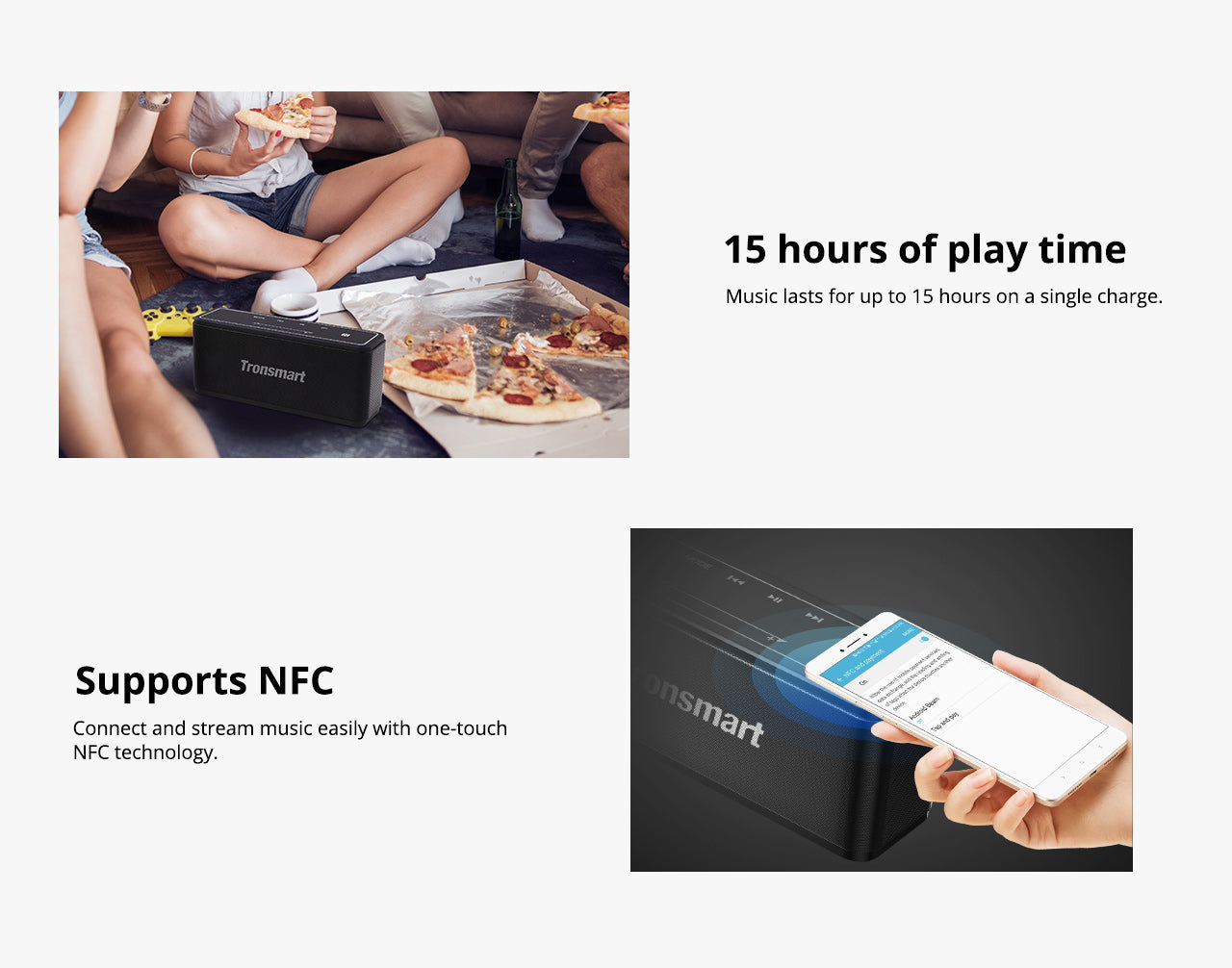 Bluetooth reproduktor Tronsmart Element Mega SoundPulse™ s výkonným maximálním výstupem 40 W, 3D digitálním zvukem, TWS intuitivním dotykovým ovládáním - černý