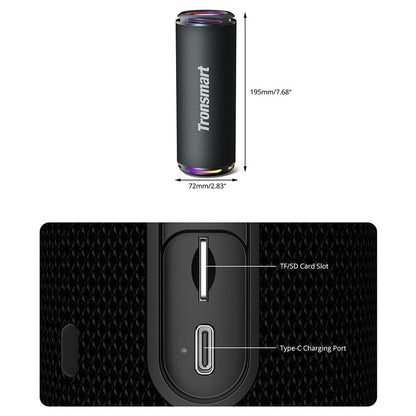 Tronsmart T7 Lite 24W Portable Bluetooth Speaker, IPX7 Waterproof, 4000mAh Battery, Bluetooth 5.3, Black