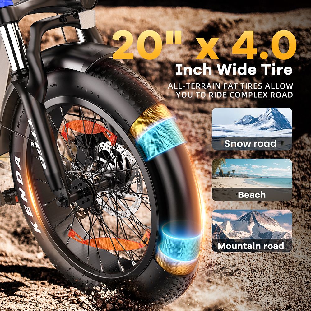 Elektrokolo TTGO F6, motor 250 W, baterie 36 V 25 Ah, pneumatiky 20 x 4 palce, maximální rychlost 25 km/h, maximální dojezd 100 km, hydraulická kotoučová brzda, přední tlumič, senzor točivého momentu, řazení Shimano 7 rychlostí, LCD displej - bílá