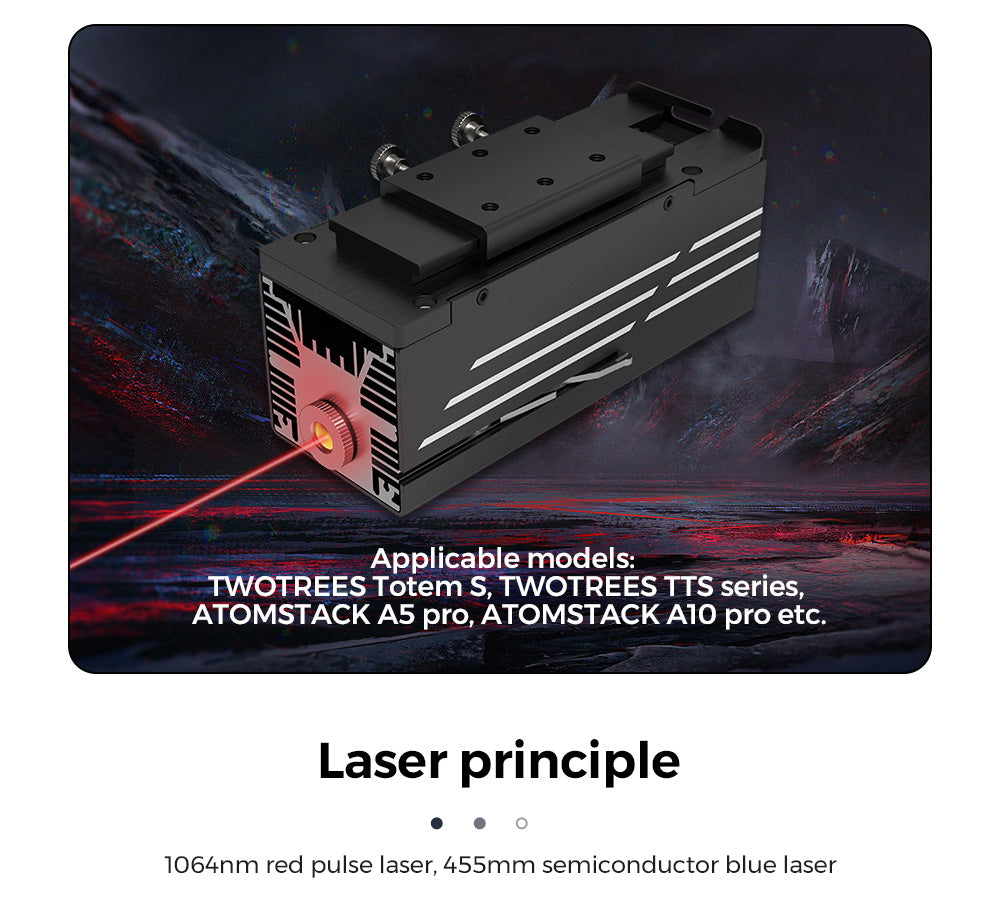 Infračervený laserový modul TWO TREES T20 1064nm 2W pro laserový gravírovací stroj TT-5.5S / TTS - černý