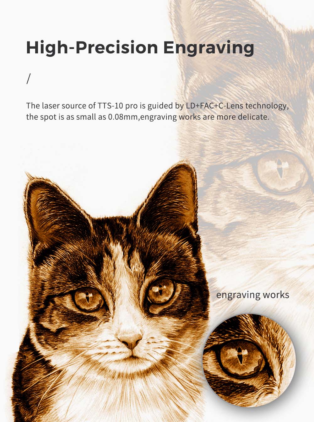 Laserová gravírka/řezačka TWO TREES TTS-10 Pro 10W, rychlost gravírování 30000 mm/min, 300x300 mm, připojení k aplikaci, dálkové ovládání