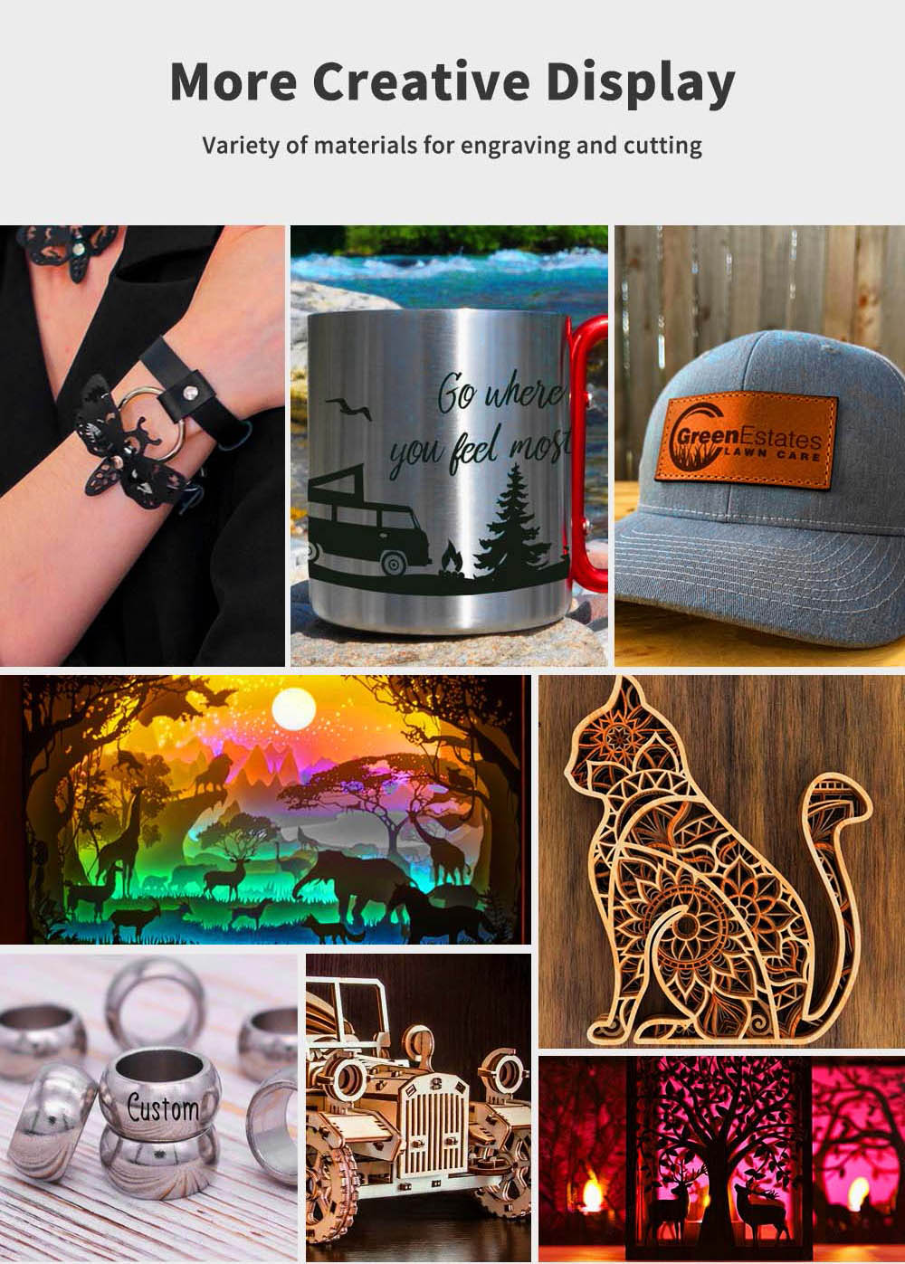 Laserová gravírka/řezačka TWO TREES TTS-10 Pro 10W, rychlost gravírování 30000 mm/min, 300x300 mm, připojení k aplikaci, dálkové ovládání