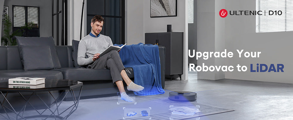 Robotický vysavač Ultenic D10, 15min LiDAR rychlá mapa, sací tlak 4000 Pa, doba chodu 120min, automatické zesílení koberců, zóna No Go, časový plán, dálkové ovládání Siri/Alexa/APP, pro tvrdé dřevo, dlaždice, koberce atd.