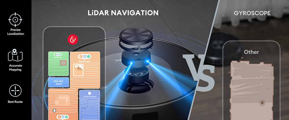 Robotický vysavač Ultenic D10, 15min LiDAR rychlá mapa, sací tlak 4000 Pa, doba chodu 120min, automatické zesílení koberců, zóna No Go, časový plán, dálkové ovládání Siri/Alexa/APP, pro tvrdé dřevo, dlaždice, koberce atd.