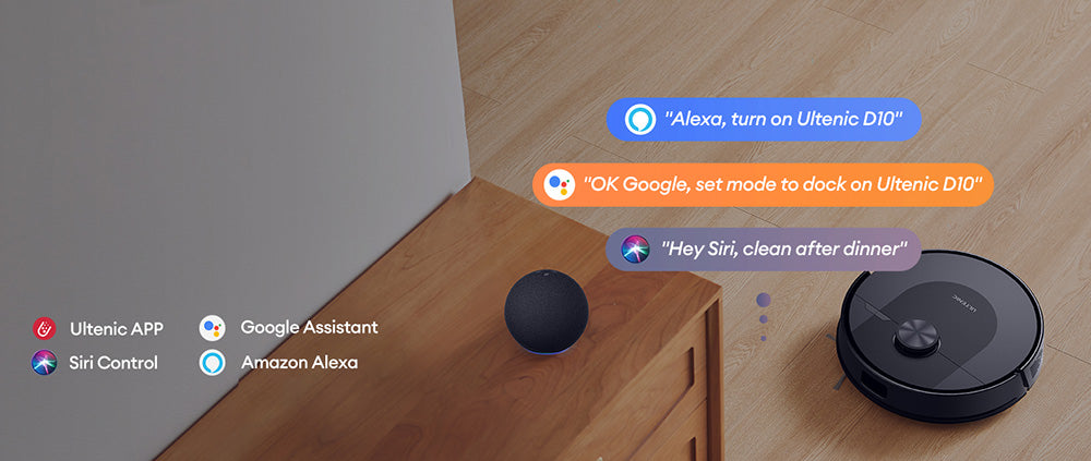Robotický vysavač Ultenic D10, 15min LiDAR rychlá mapa, sací tlak 4000 Pa, doba chodu 120min, automatické zesílení koberců, zóna No Go, časový plán, dálkové ovládání Siri/Alexa/APP, pro tvrdé dřevo, dlaždice, koberce atd.