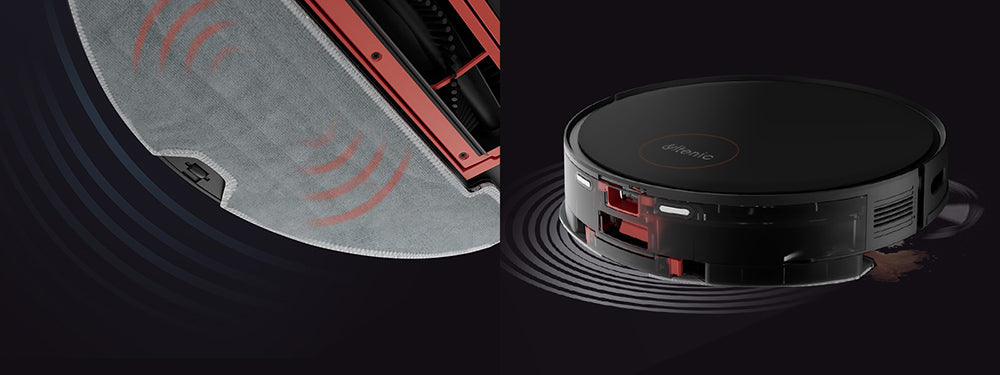 Robotický vysavač Ultenic D6S s gyroskopickou navigací, 3v1 vysavač a mop, sací výkon 3000 W, 4 režimy čištění, baterie 2600 mAh, výdrž baterie 120 minut