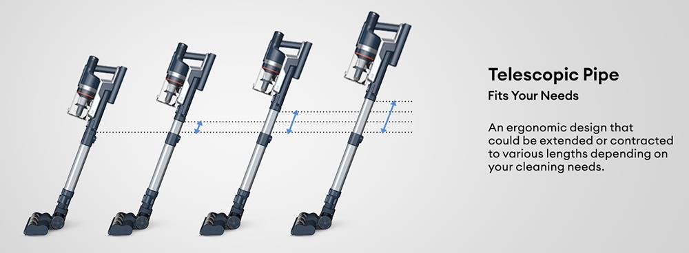 Bezdrátový vysavač Ultenic FS1 s automatickým vyprazdňováním, sací tlak 30 kPa, motor 450 W, 4 rychlostní režimy, 5vrstvá filtrace, doba provozu až 60 minut, vyjímatelná baterie, dotykový displej