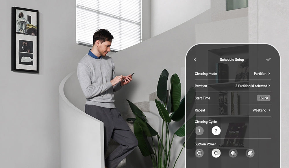 Robotický vysavač Ultenic MC1 s plně automatickou stanicí, sacím tlakem 5000 Pa, dvojitým rotačním mopováním, horkovzdušným sušením, 3l sáčkem na prach, baterií 5200 mAh, max. výdrží 180 minut, ovládáním pomocí aplikace/hlasem