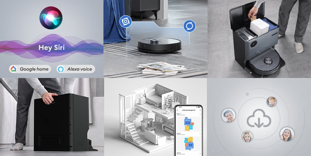 Robotický vysavač Ultenic MC1 s plně automatickou stanicí, sacím tlakem 5000 Pa, dvojitým rotačním mopováním, horkovzdušným sušením, 3l sáčkem na prach, baterií 5200 mAh, max. výdrží 180 minut, ovládáním pomocí aplikace/hlasem