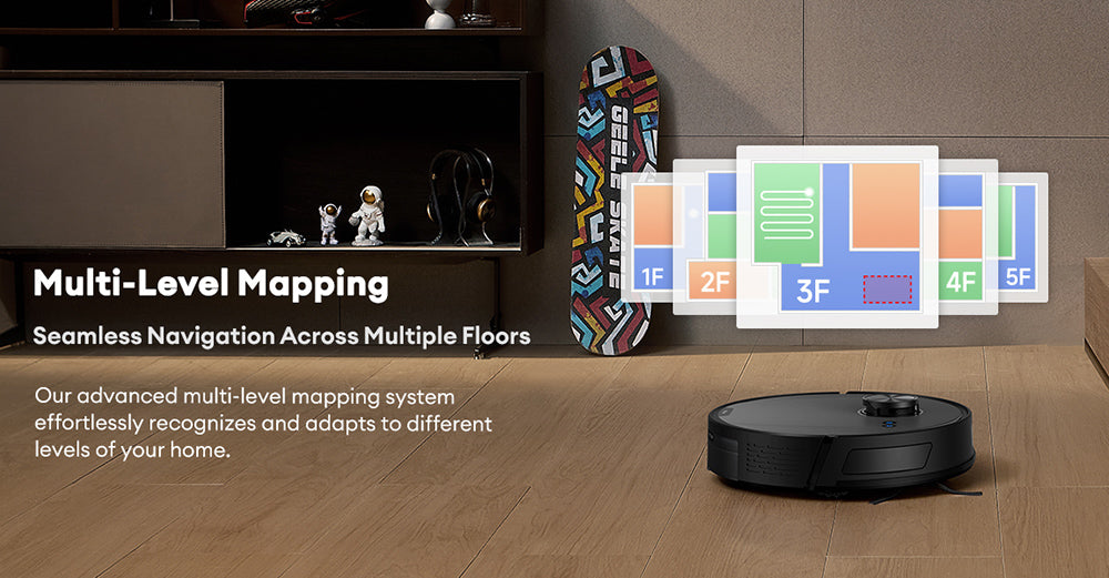 Robotický vysavač Ultenic T10 Lite s LiDAR navigací, sací tlak 4500 Pa, samovyprazdňování, Matrix Clean, doba provozu až 180 minut, 2l nádoba na prach, ovládání pomocí aplikace/Alexa/Siri/IFTTT, pro všechny podlahy a zvířecí chlupy