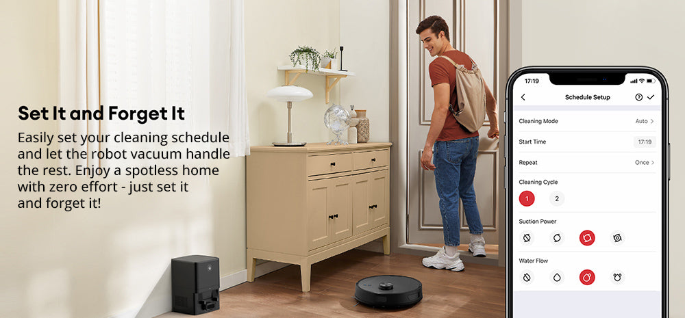 Robotický vysavač Ultenic T10 Lite s LiDAR navigací, sací tlak 4500 Pa, samovyprazdňování, Matrix Clean, doba provozu až 180 minut, 2l nádoba na prach, ovládání pomocí aplikace/Alexa/Siri/IFTTT, pro všechny podlahy a zvířecí chlupy