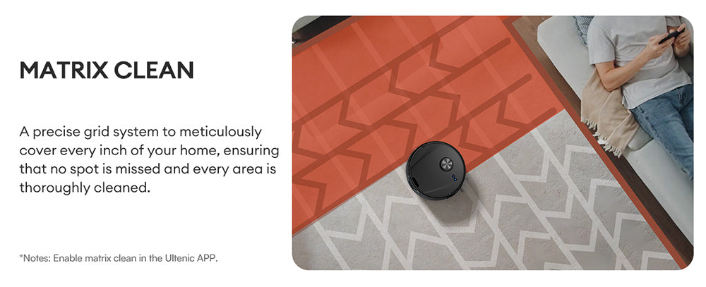 Robotický vysavač Ultenic T10 Lite s LiDAR navigací, sací tlak 4500 Pa, samovyprazdňování, Matrix Clean, doba provozu až 180 minut, 2l nádoba na prach, ovládání pomocí aplikace/Alexa/Siri/IFTTT, pro všechny podlahy a zvířecí chlupy