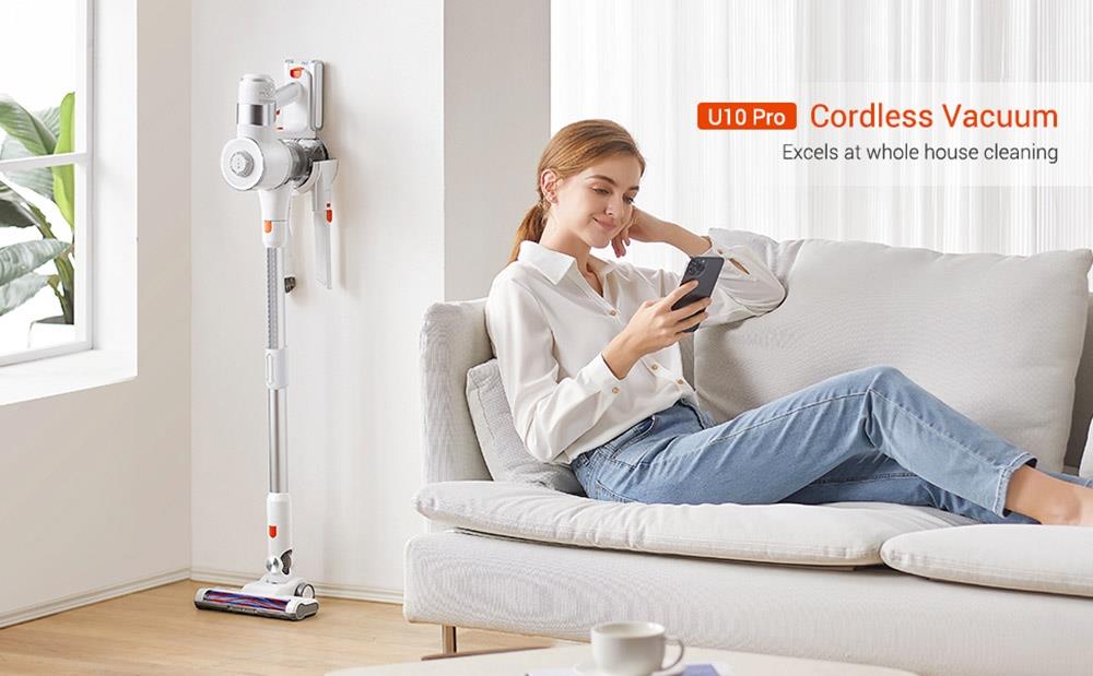 Bezdrátový vysavač Ultenic U10 Pro, 400 W, maximální sací výkon 27 kPa, 5vrstvá filtrace, otáčky motoru 115 000 ot./min, doba provozu 35 minut