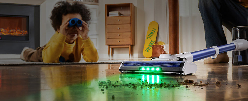 Bezdrátový vysavač Ultenic U10 Ultra, sací výkon 40 kPa, digitální motor 450 W, samostatně stojící, teleskopická trubice, doba provozu 40 minut, vestavěná svítilna, otočení o 180°