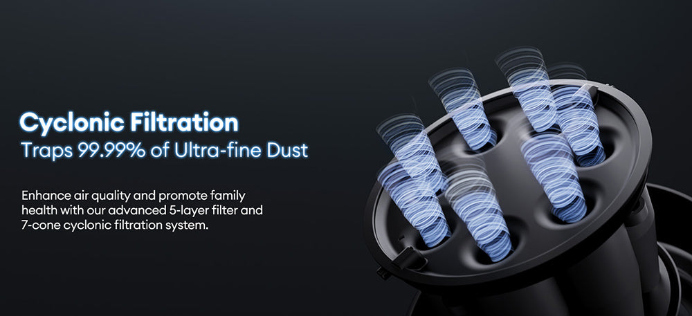 Bezdrátový vysavač Ultenic U10 Ultra, sací výkon 40 kPa, digitální motor 450 W, samostatně stojící, teleskopická trubice, doba provozu 40 minut, vestavěná svítilna, otočení o 180°