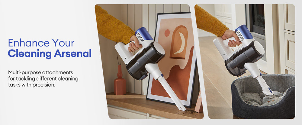 Bezdrátový vysavač Ultenic U10 Ultra, sací výkon 40 kPa, digitální motor 450 W, samostatně stojící, teleskopická trubice, doba provozu 40 minut, vestavěná svítilna, otočení o 180°