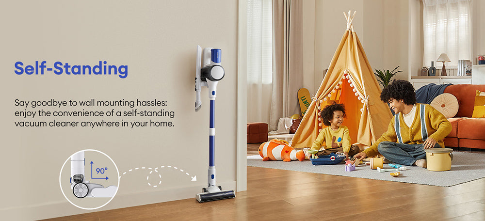 Bezdrátový vysavač Ultenic U10 Ultra, sací výkon 40 kPa, digitální motor 450 W, samostatně stojící, teleskopická trubice, doba provozu 40 minut, vestavěná svítilna, otočení o 180°