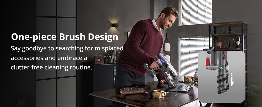 Bezdrátový vysavač Ultenic U16 Flex, sací výkon 45 000 Pa, doba provozu 60 minut, flexibilní tyč o 180°, kartáč proti zamotání, zelené světlo, LED displej, nabíjení na zeď