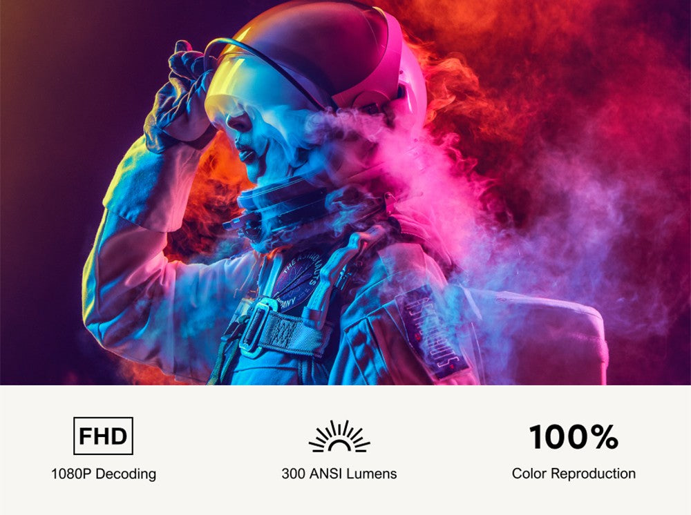 Přenosný projektor ULTIMEA Apollo P10, 300 ANSI, dekódování 1080p, nativní 720p, WiFi 2,4 GHz/5 GHz