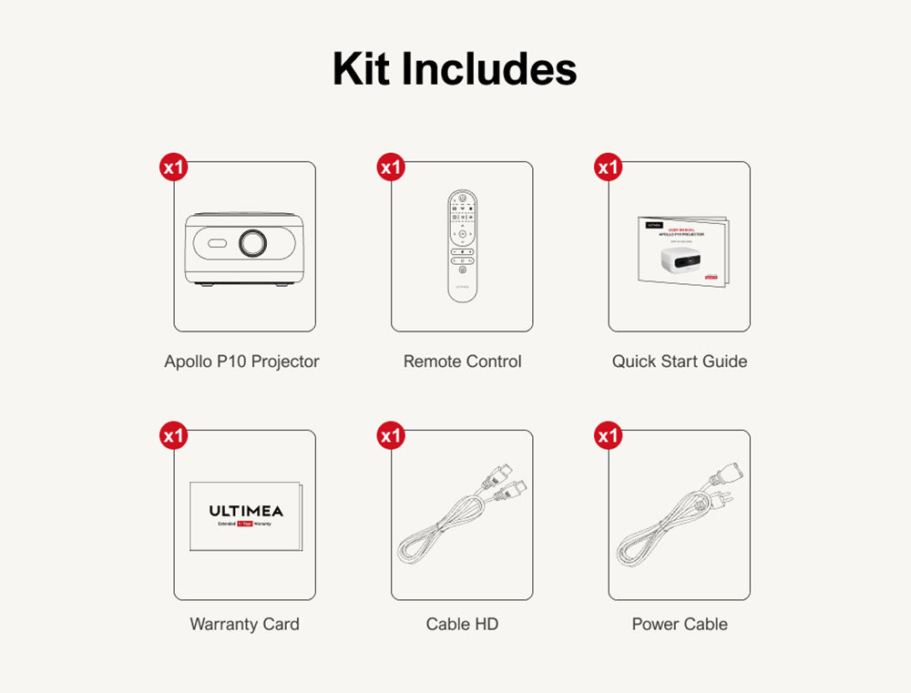 Přenosný projektor ULTIMEA Apollo P10, 300 ANSI, dekódování 1080p, nativní 720p, WiFi 2,4 GHz/5 GHz