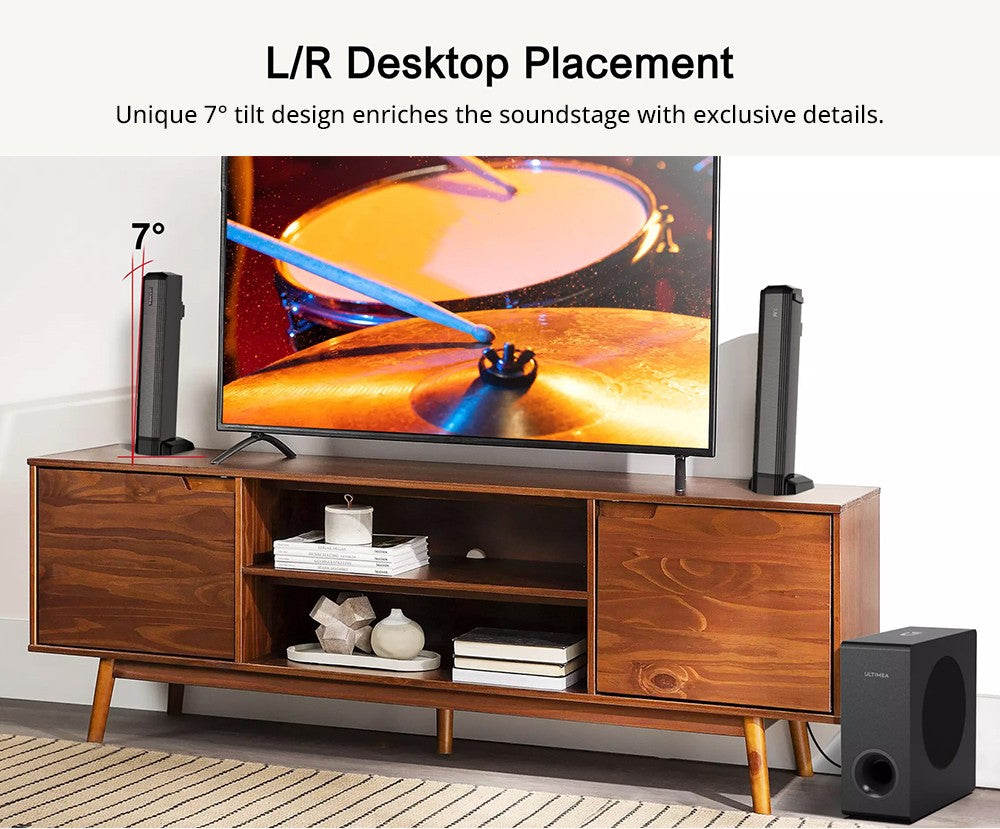 Ultimea Apollo S50 4.1kanálový odnímatelný soundbar se subwooferem, Bluetooth 5.3, nastavitelná úroveň basů, 3 režimy ekvalizéru