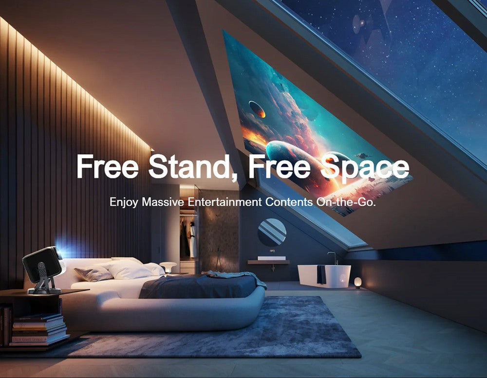 Projektor ULTIMEA Nova C40 s kardanovým stojanem, 600 ANSI, 4K dekódování, nativní 1080P, Bluetooth 5.3, Android TV 11.0, Dolby Audio, automatické ostření a korekce lichoběžníkového zkreslení